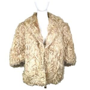 70s Vintage Spokane Fur Co. Womens Boho Penny Lane Mongolian Sheep Curly Stole